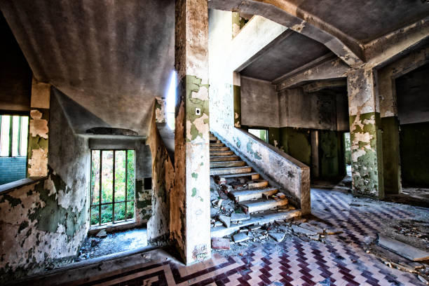 Staircase in an abandoned building