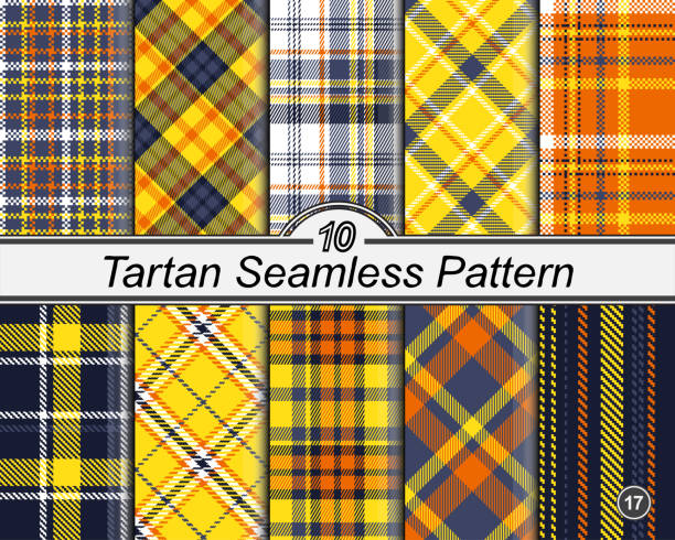Checkered classical pattern set tartan. Checkered classical pattern set tartan. Argyle. Abstract seamless texture. Traditional color wallpaper in stripe. Scottish cage. Vector graphics printing on fabrics, shirts and textiles. tsp stock illustrations