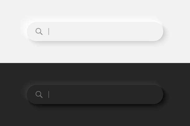 ilustraciones, imágenes clip art, dibujos animados e iconos de stock de barra de búsqueda. diseño de neumorfismo. renderizado en 3d. concepto de botón de búsqueda web. ventana de búsqueda con sombra. ilustración vectorial - search button