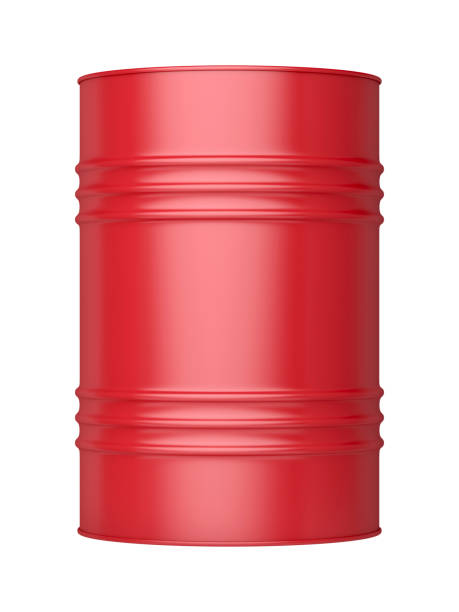 Red oil barrel stock photo