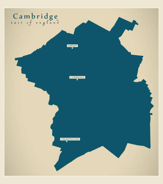 illustrations, cliparts, dessins animés et icônes de carte du district de cambridge - angleterre royaume-uni - uk map regions england