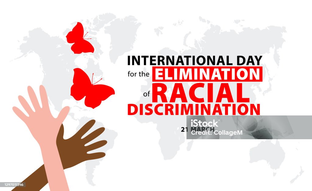 Dia Internacional para a Eliminação da Discriminação Racial. - Vetor de Racismo royalty-free