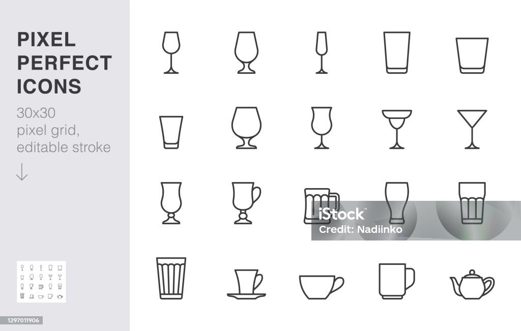 Bộ biểu tượng đường kính. Uống loại đồ thủy tinh - cốc bia, bắn whiskey, ly rượu vang, ấm trà minh họa vector tối thiểu. Dấu hiệu phác thảo đơn giản của cocktail, đồ uống. 30x30 Pixel Perfect, Stroke c - Trả phí Bản quyền Một lần Biểu tượng - Ký hiệu chữ viết vectơ sẵn có Bộ biểu tượng đường kính. Uống loại đồ thủy tinh - cốc bia, bắn whiskey, ly rượu vang, ấm trà minh họa vector tối thiểu. Dấu hiệu phác thảo đơn giản của cocktail, đồ uống. 30x30 Pixel Perfect, Stroke c - Trả phí Bản quyền Một lần Biểu tượng - Ký hiệu chữ viết vectơ sẵn có
