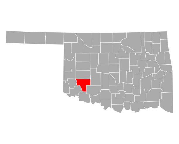 Map of Kiowa in Oklahoma Map of Kiowa in Oklahoma kiowa stock illustrations