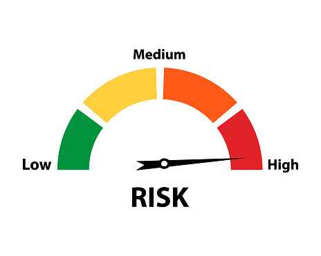 High level risk gauge vector icon. High fuel illustration on white background.