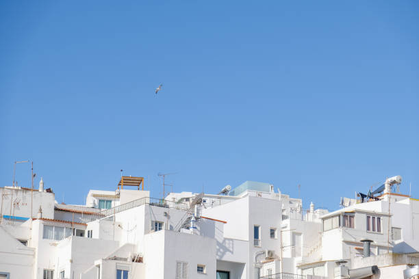 istock Low Angle View Of White Buildings Against Clear Blue Sky 1297013544
