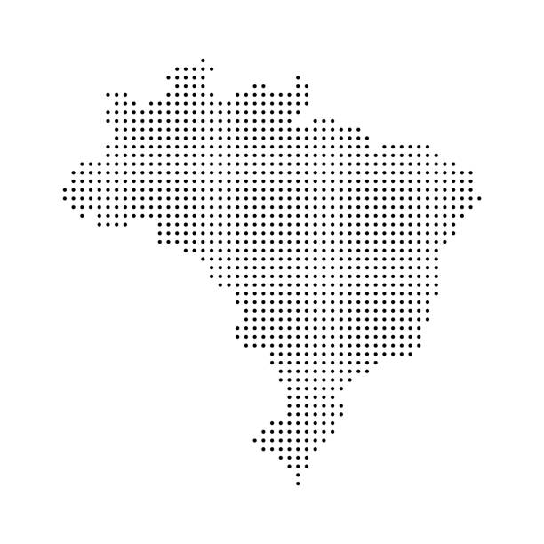 巴西地圖圖示隔離在白色背景上。向量圖。 - brazil 幅插畫檔、美工圖案、卡通及圖標