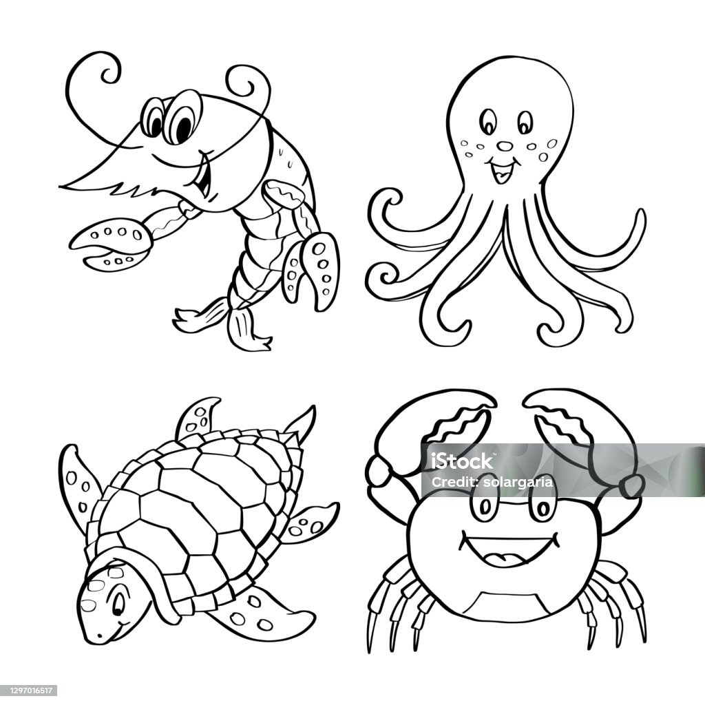 Ilustración de Página Para Colorear De La Colección De Animales Acuáticos Dibujada A Mano Para Niños y más Vectores Libres de Derechos de Pulpo - iStock Ilustración de Página Para Colorear De La Colección De Animales Acuáticos Dibujada A Mano Para Niños y más Vectores Libres de Derechos de Pulpo - iStock