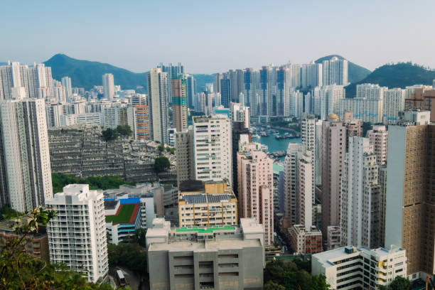 istock Panoramic Aerial view over Tin wan, Aberdeen and Ap Lei Chau district 1297018436