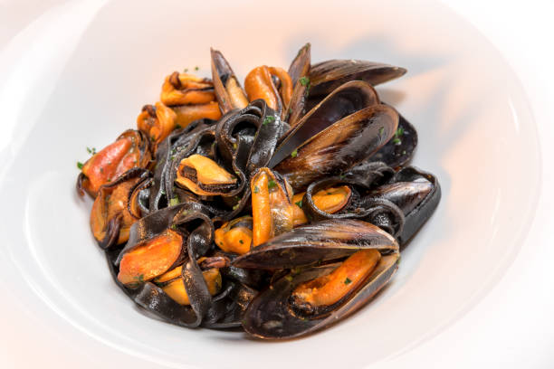 istock black pasta squid ink with mussels 1297021301
