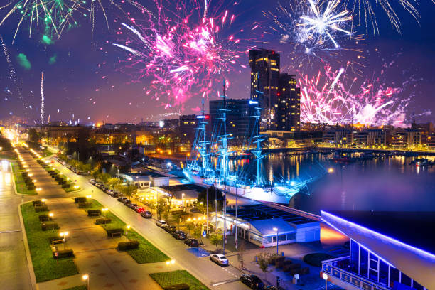 istock Fireworks display in Gdynia by the Baltic Sea 1297022765