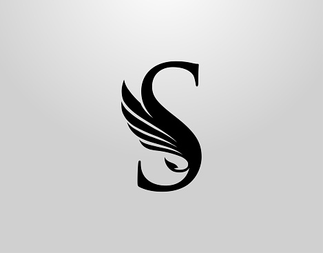 Initial S Classic Wing . Heraldic S Letter Design Vector with Wing and Tale Shape Design.