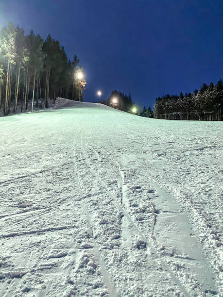 istock Ski base, resort. Winter evening on the basis 1297026691