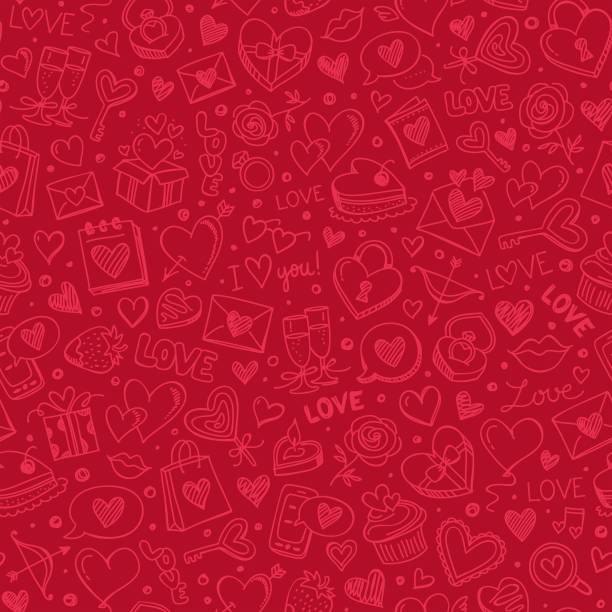 ilustraciones, imágenes clip art, dibujos animados e iconos de stock de patrón perfecto para el día de san valentín - valentines day heart shape love gift