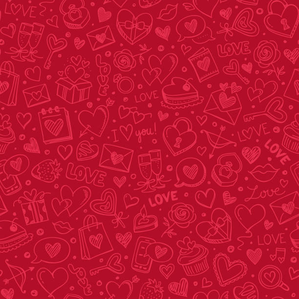 バレンタインデーのためのシームレスなパターン - candy heart candy valentines day heart shape点のイラスト素材／クリップアート素材／マンガ素材／アイコン素材