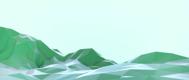 istock Abstract Background and Geometric Mountain Landscape concept with Gradient Green Background,Copy space,design for banner - 3d rendering 1297032400