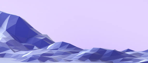 istock Abstract Background and Geometric Mountain Landscape concept with Gradient blue Background,Copy space,design for banner - 3d rendering 1297032401