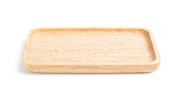 istock Empty wood plate isolated on white background with clipping path 1297032892