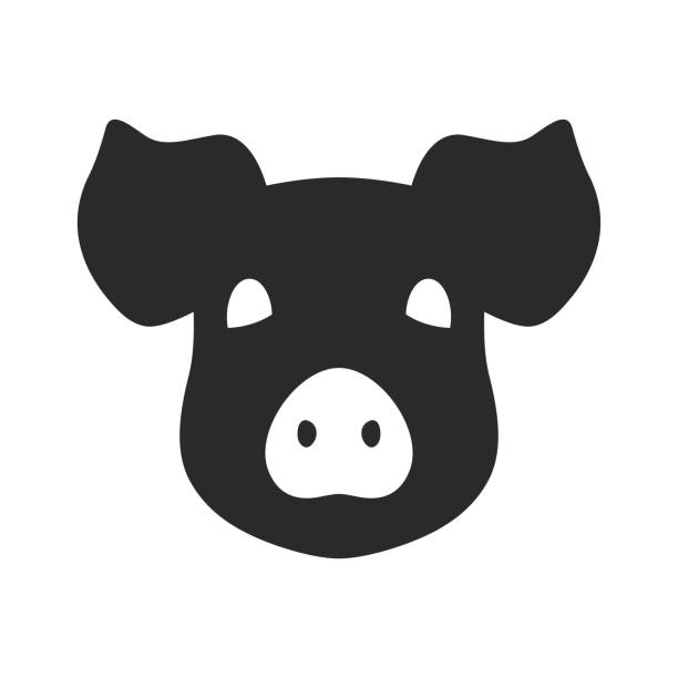 ilustrações de stock, clip art, desenhos animados e ícones de pig icon. pork. fresh meat. livestock. - animal nose