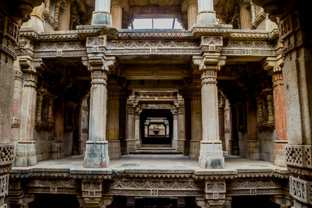 istock Adalaj stepwell on a dark day 1297036947