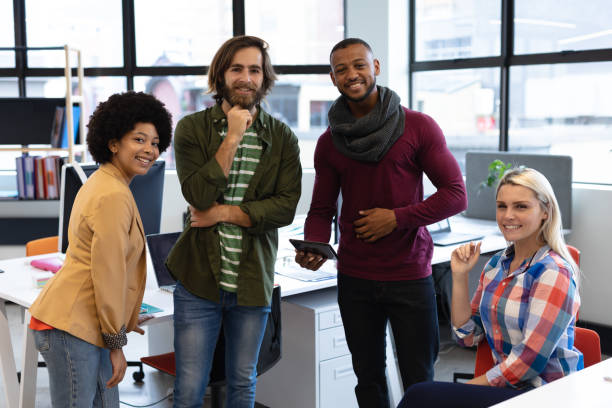 istock Diverse group of business people working in crative office 1297036983