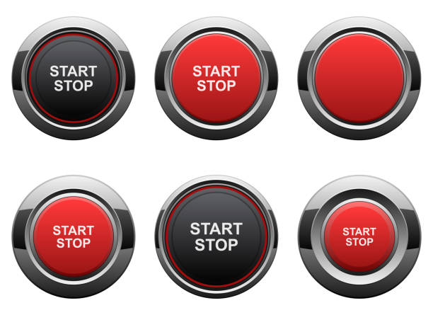 Start engine button vector design illustration isolated on white background Beautiful vector design illustration of start engine button set isolated on white background start button stock illustrations