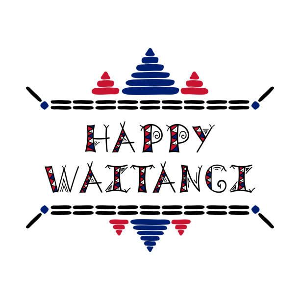 illustrazioni stock, clip art, cartoni animati e icone di tendenza di vettore di sfondo del giorno waitangi. 6 febbraio. vacanza in nuova zelanda. testo tribale per poster, emblema, t-shirt. - waitangi day