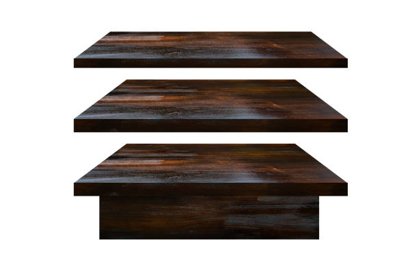 istock set of mockup dark wood table on white background 1297049007