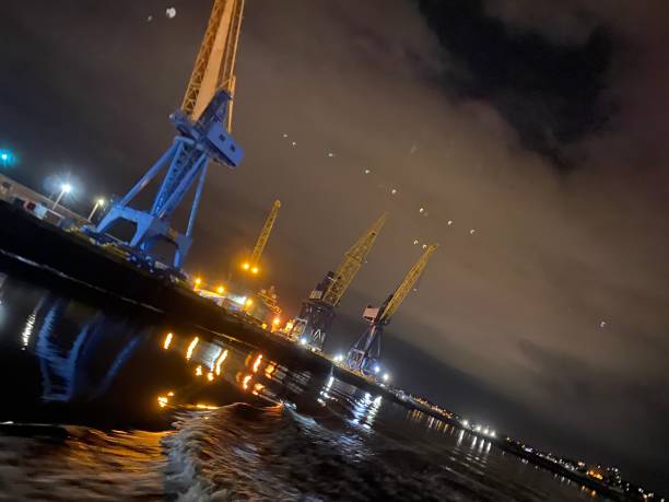 istock Tyne River Industrial Buildings at Night 1297049148