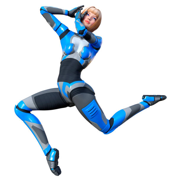 istock 3D illustration female robot on white 1297049166