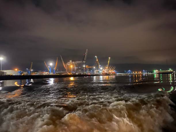 istock Tyne River Industrial Buildings at Night 1297049173