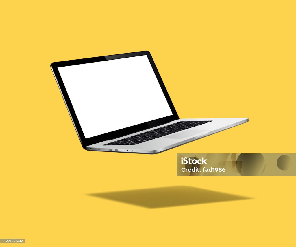 Mockup do laptop levitação - Vetor de Laptop royalty-free