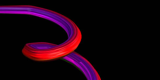 istock Colorful abstract background on isolated black background. Modern and minimalist design. Banner. 3d illustration. 1297054530