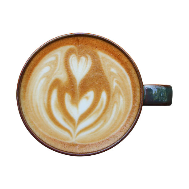 白で切り離されたコーヒー - barista coffee coffee crop heart shape ストックフォトと画像