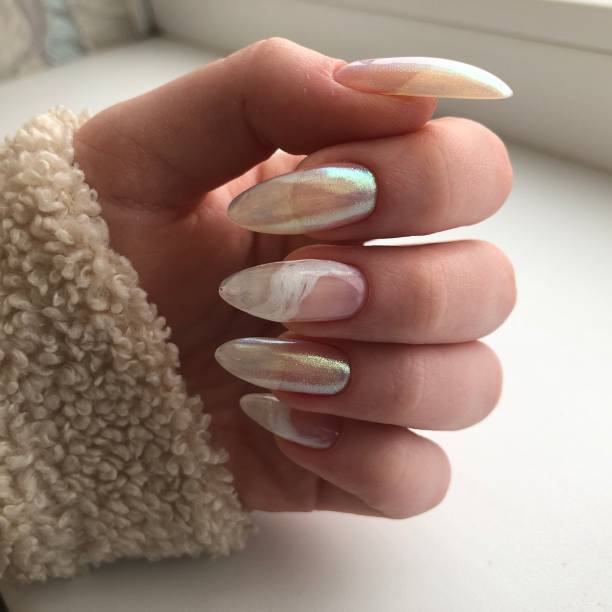 istock Bright multi-colored design of manicure.Multicolored manicure close up 1297057143