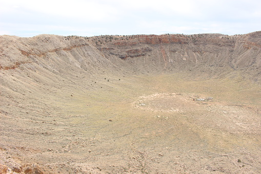A meteorite crater in the america n desert