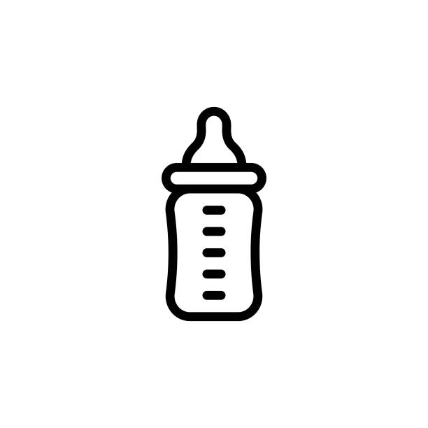ベクター内の哺乳瓶コン。ロゴ - feeding bottle点のイラスト素材／クリップアート素材／マンガ素材／アイコン素材