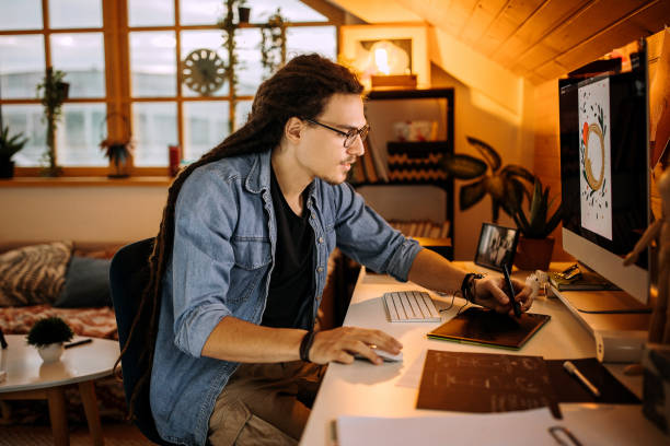 istock Digital Artist Working At Home 1297060059