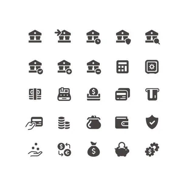 Vector illustration of Finance Transaction Money Flat Icons