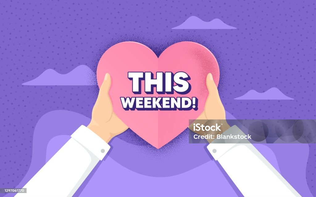 Weekend Hand Sign This Weekend Symbol Special Offer Sign Vector Stock Illustration ...
