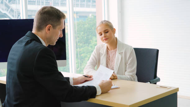 istock Job seeker in job interview meeting with manager 1297062649
