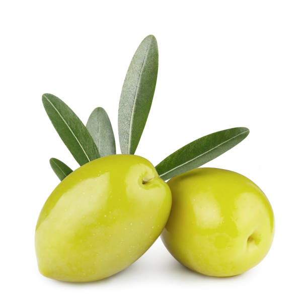 istock Delicious olives close-up on white 1297065358
