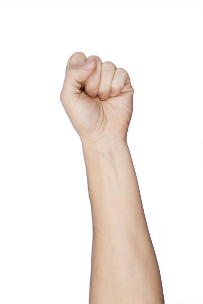 istock Closed caucasian men's cuff insulated on white background. 1297065688