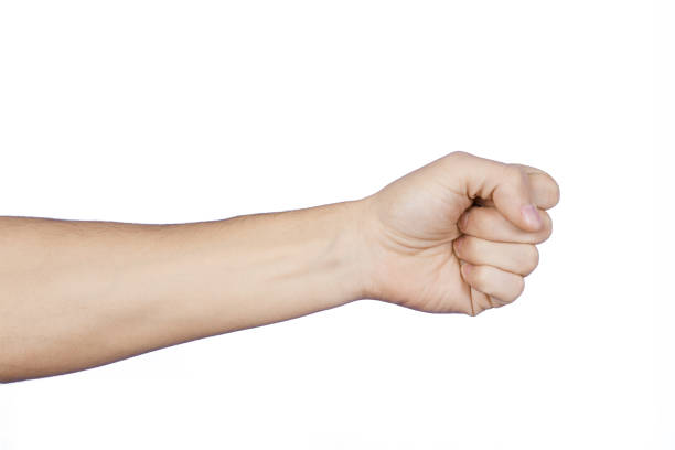 istock Closed caucasian men's cuff insulated on white background. 1297065695