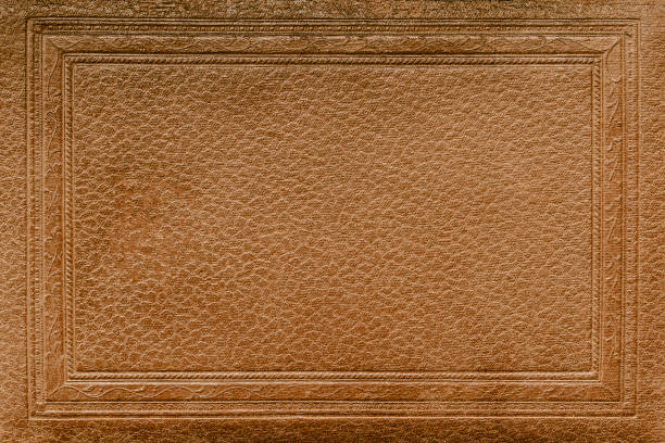 copertina album vintage, texture, cornice per sfondo - frame pattern design leather foto e immagini stock