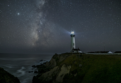 Split Rock Lighthouse with the beacon ove rthe water