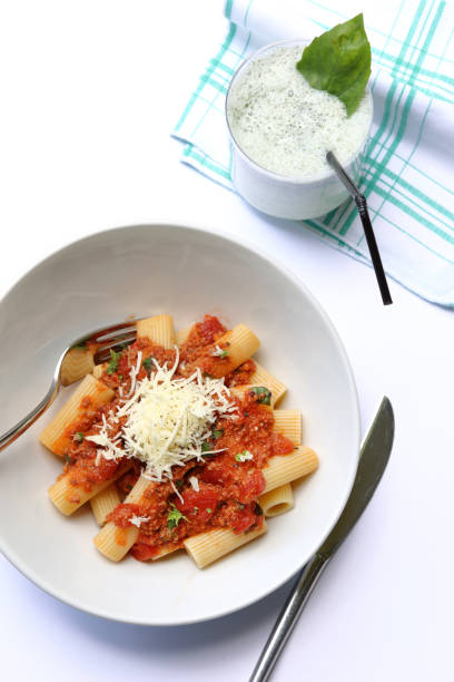 istock a delicious pasta with sauce and cheese 1297072378