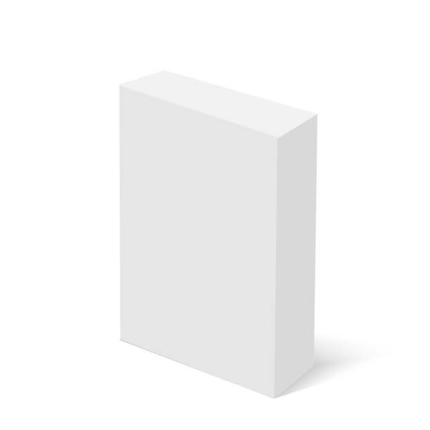 puste pionowe pudełko kartonowe. wektor - cardboard box white background paper closed stock illustrations