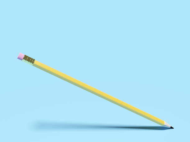 istock Pencil with pink rubber on blue background 1297075794