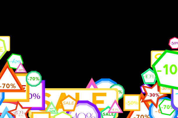 istock Background with sale labels. Different color and offers. 1297080447